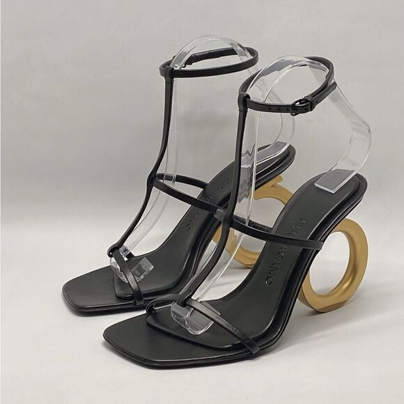 Ferragamo Aglalia Leather Gancini-Heel Sandals size 7 - Picture 9 of 15